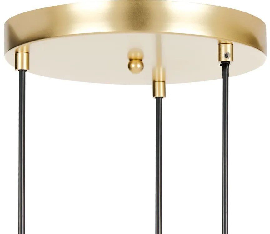 Candeeiro suspenso para 3 lâmpadas LED em metal dourado SHANNON Beliani