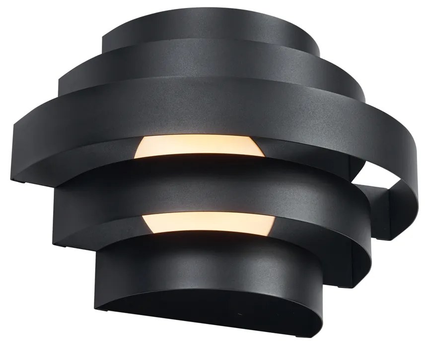 Candeeiro de parede moderno preto com LED regulável em 3 níveis - Lines Moderno