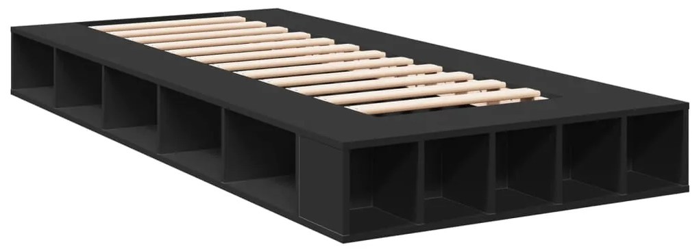 Estrutura de cama 90x200 cm derivados de madeira preto