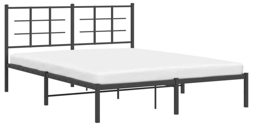 Estrutura de cama com cabeceira 160x200 cm metal preto