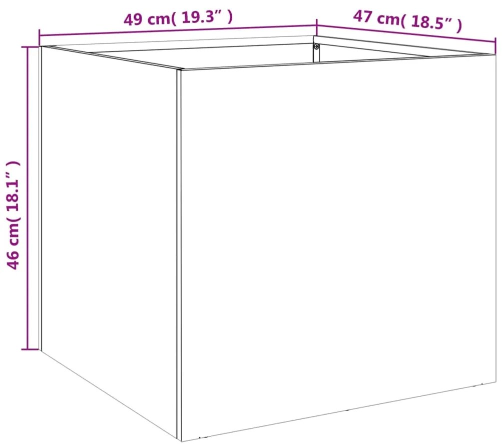 Vasos/floreiras 2 pcs 49x47x46 cm aço branco