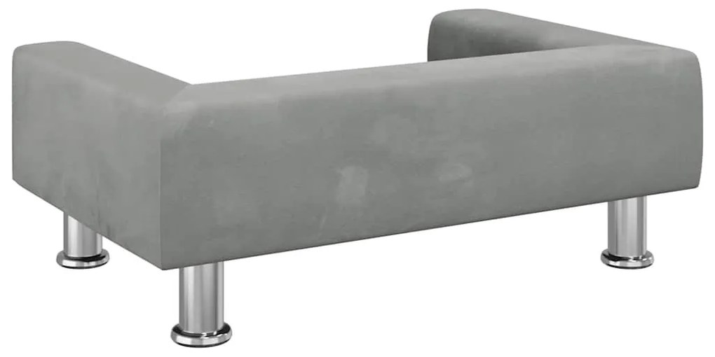Cama para cães 70x45x26,5 cm veludo cinzento-claro