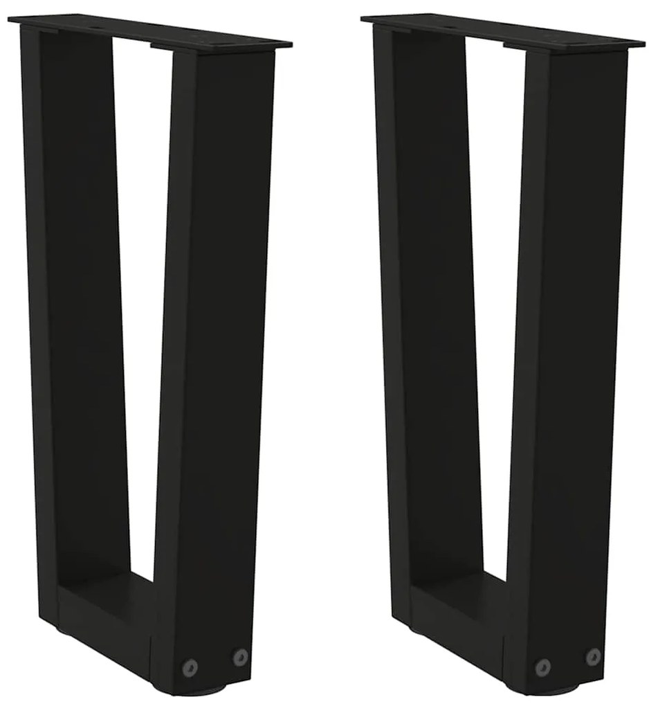 Pés para mesa de centro em V 2 peças preto 28x(42-43,3) cm aço