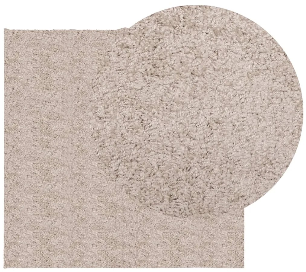 Tapete shaggy de pelo alto PAMPLONA 160x160 cm bege
