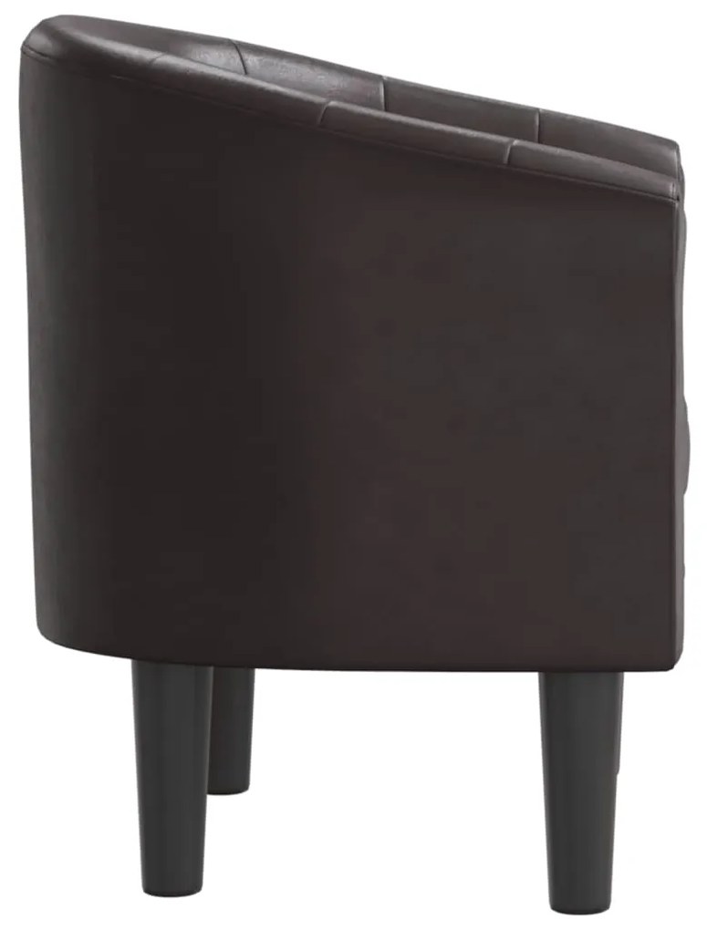 Poltrona couro artificial castanho