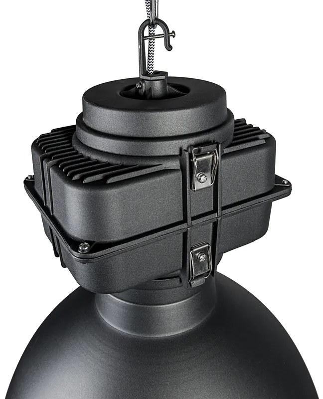 LED Candeeiro de suspensão industrial inteligente preto 53 cm incl. A60 Wifi - Sicko Industrial