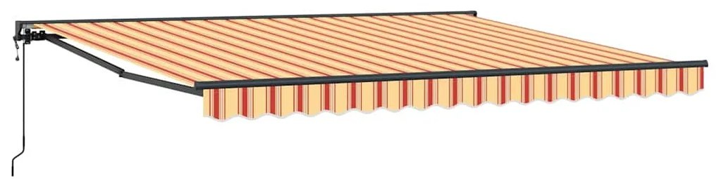 Toldo Retrátil Manual Amarelo e Laranja 400x300 cm Poliéster