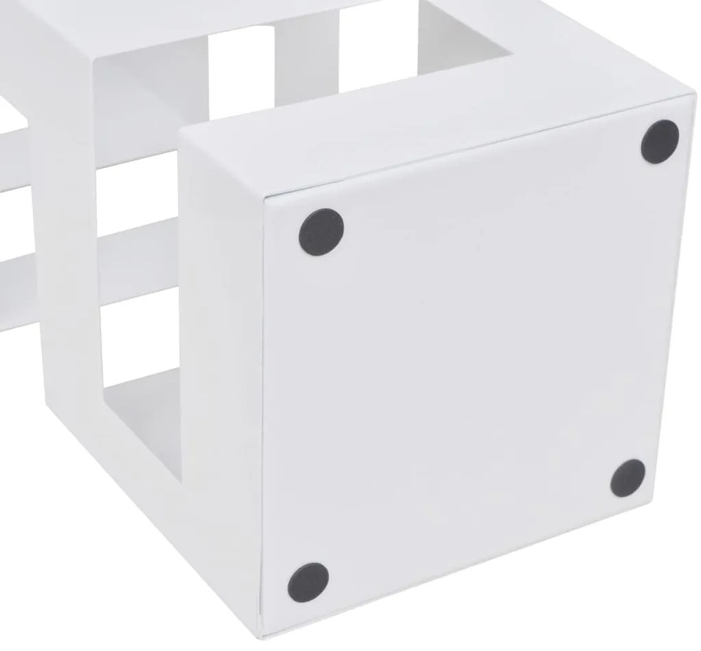 Suporte guarda-chuvas/de armazenamento quadrado branco aço 48,5 cm