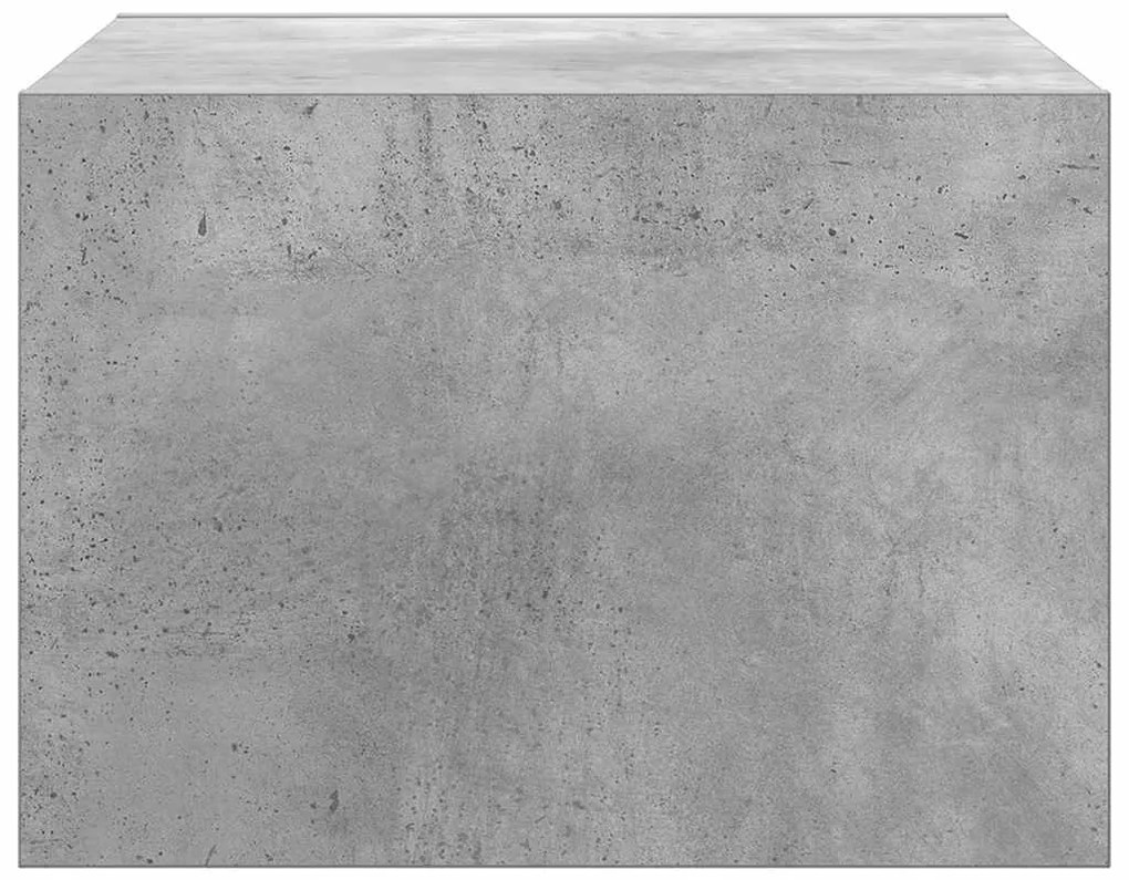 Mesa de cabeceira de parede com luzes LED cinzento cimento