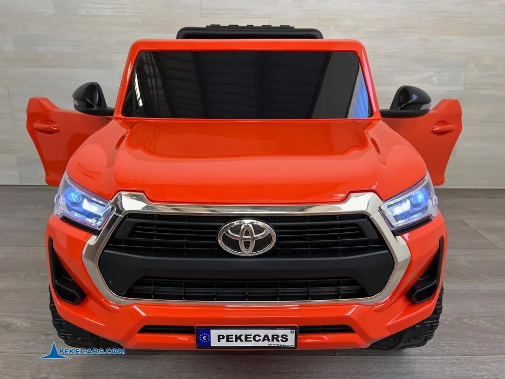 Carro eletrico crianças Toyota Hilux 12v 2.4G com Ecrã Tactil MP4 Laranja Metalizado