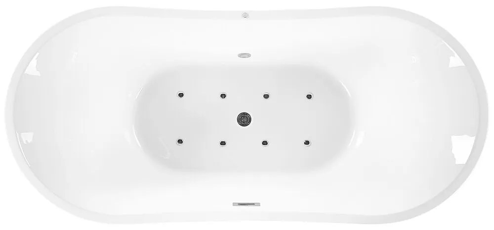 Banheira autónoma de hidromassagem em acrílico branco com LED 180 x 85 cm ANTIGUA Beliani