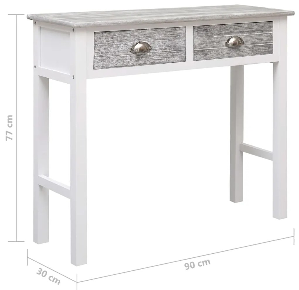 Mesa consola 90x30x77 cm madeira cinzento