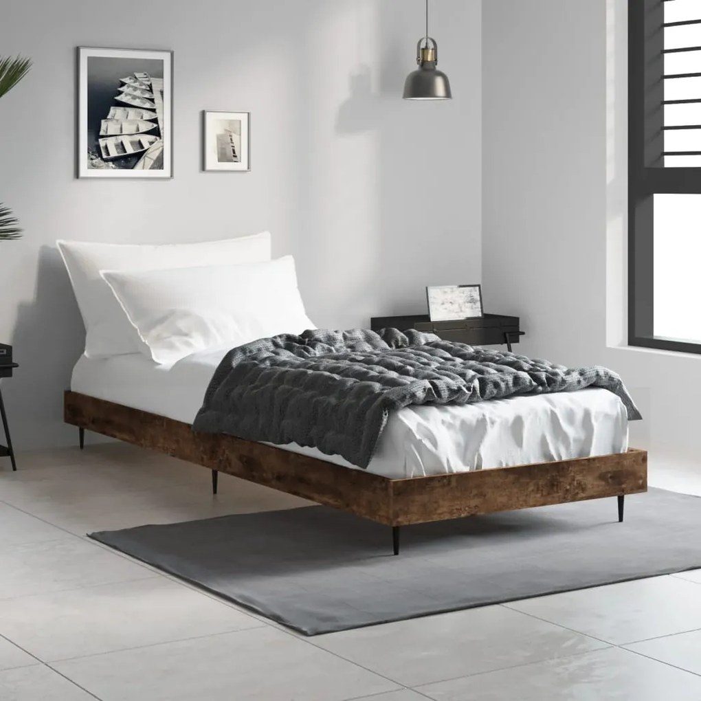 Estrutura cama s/ colchão derivados de madeira carvalho fumado
