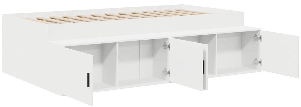 Cama de Armazenamento Branca 100x200 cm