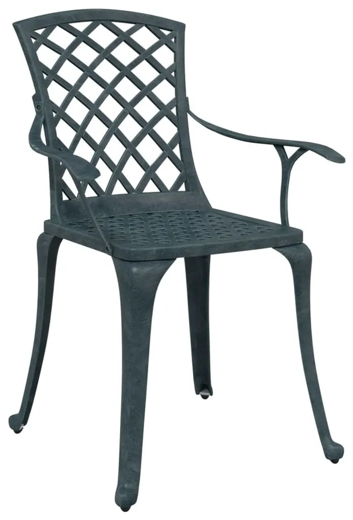 Cadeiras de jardim 2 pcs alumínio fundido verde