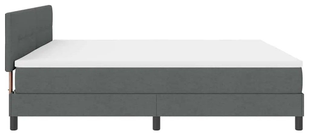 Cama Box com Colchão e LED cinza escuro 200x200 cm em tecido