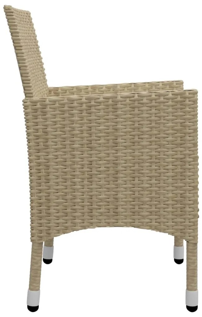 3 pcs conjunto de jantar para jardim bege