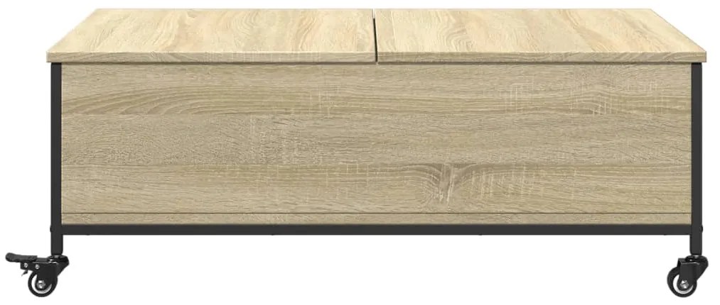 Mesa de centro com rodas derivados de madeira carvalho sonoma