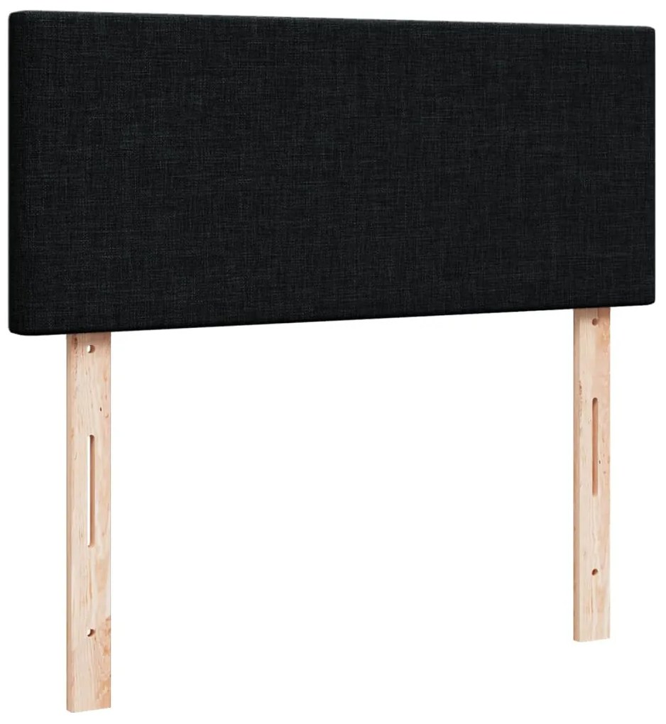 Cama boxspring com colchão 120x190 cm tecido preto