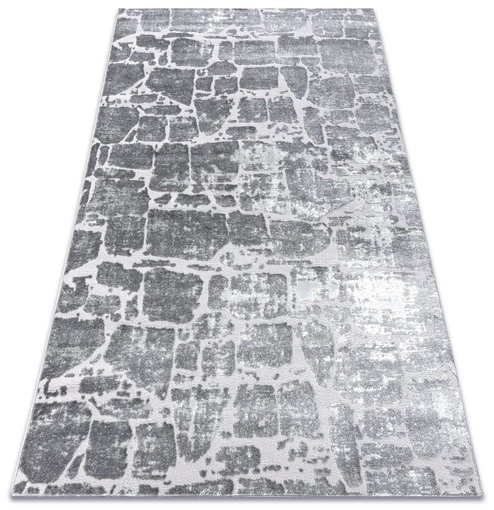 Tapete MEFE moderno  6184 Pavimentação tijolo - Structural dois níveis de lã cinza escuro