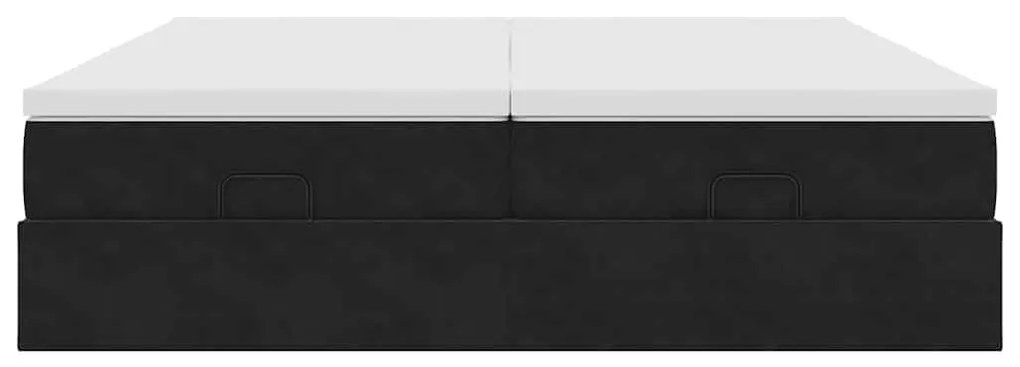 Estrutura de cama otomana com colchões 160x200 cm veludo preto
