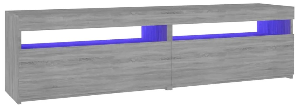 Móvel de TV com luzes LED 2 pcs 75x35x40 cm cinzento sonoma