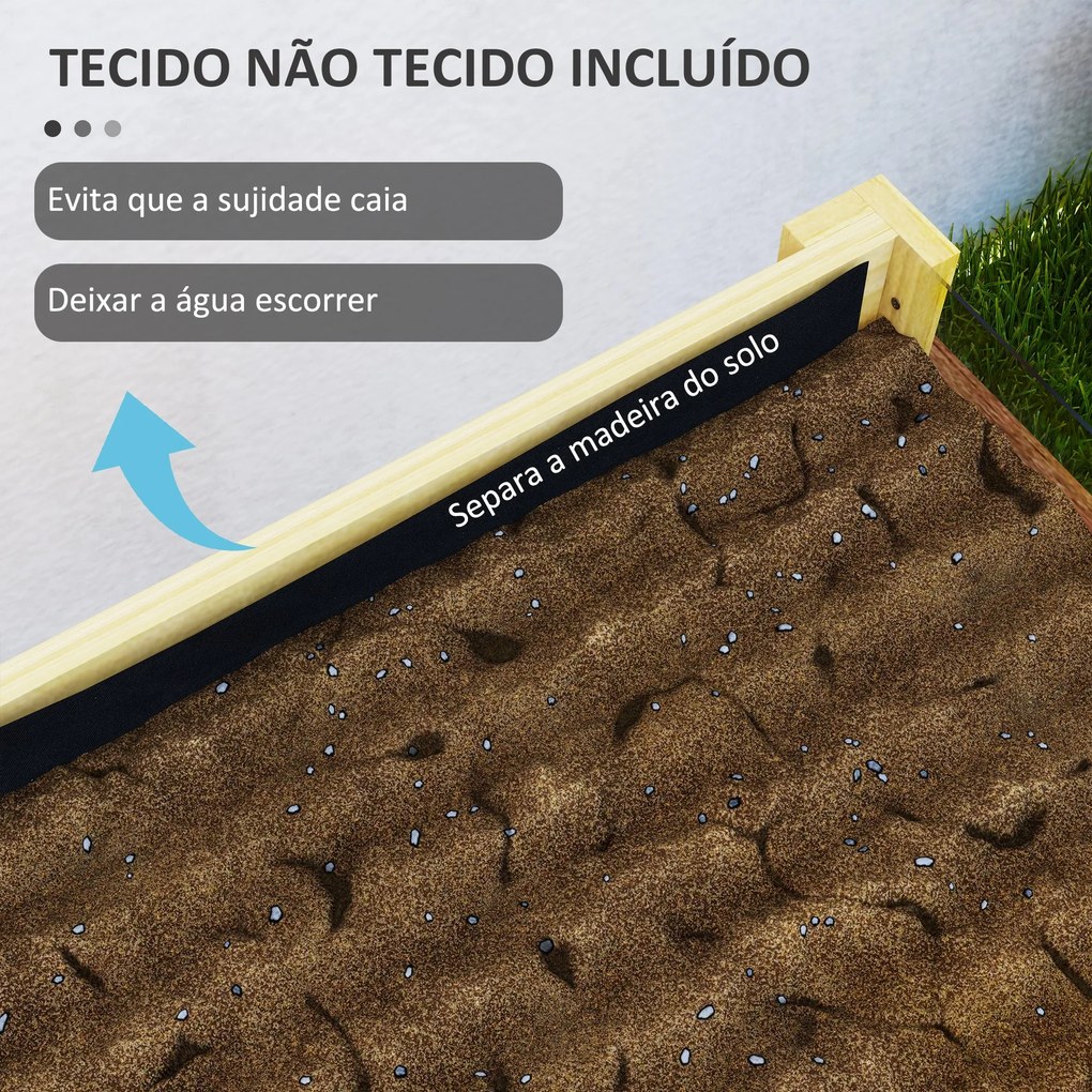 Floreira de Madeira Mesa de Cultivo com Painéis de Acrílico Floreira E