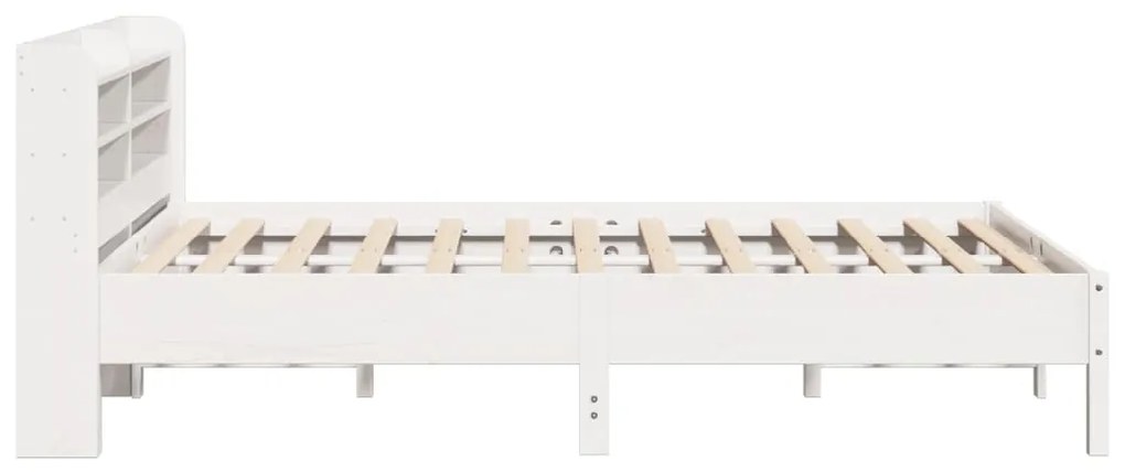 Cama sem colchão 160x200 cm madeira de pinho maciça branco