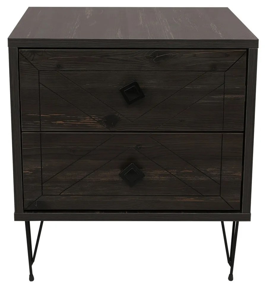 Mesa de Cabeceira Luna – Castanho Escuro – 50x55x40 cm