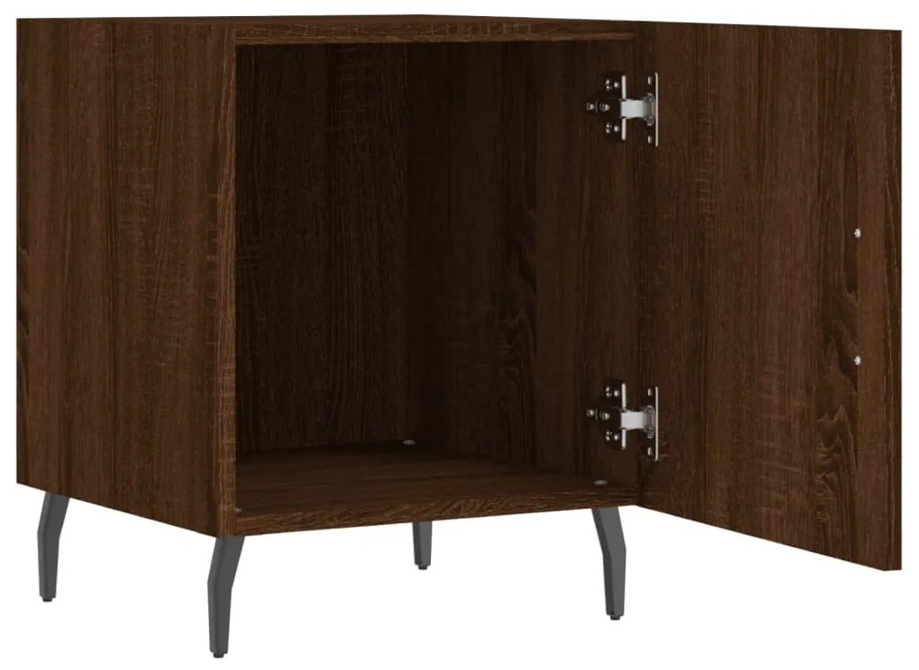 Mesa cabeceira 2pcs 40x40x50cm deriv. madeira carvalho castanho