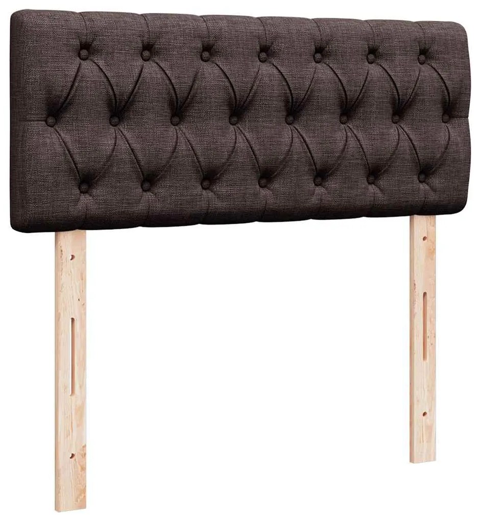 Cama com molas/colchão 120x200 cm tecido castanho-escuro
