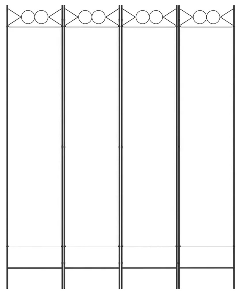 Biombo com 4 painéis 160x200 cm tecido branco