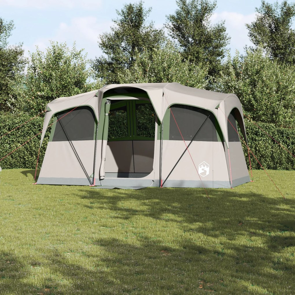 Tenda Familiar vidaXL com Janelas Cúpula Verde para 10 Pessoas Imperme