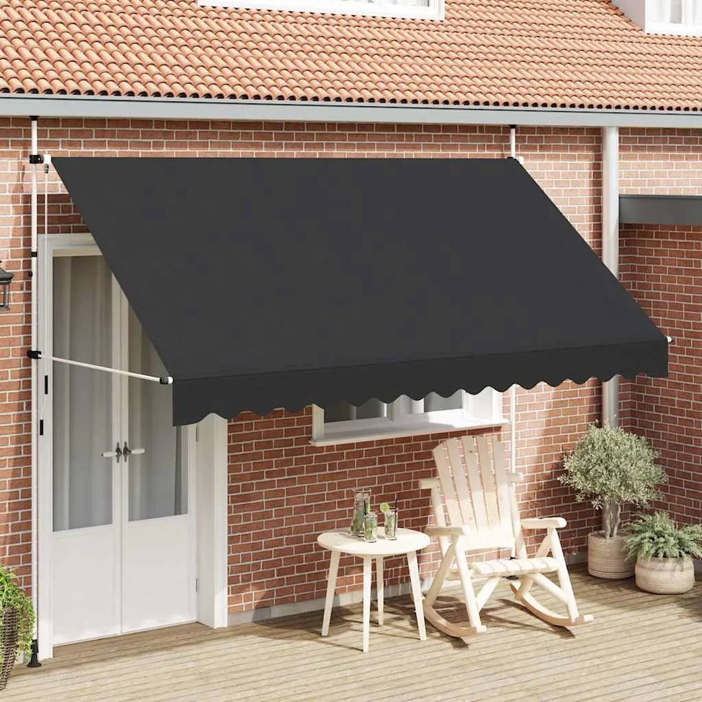 vidaXL Toldo retrátil manual 350 cm antracite