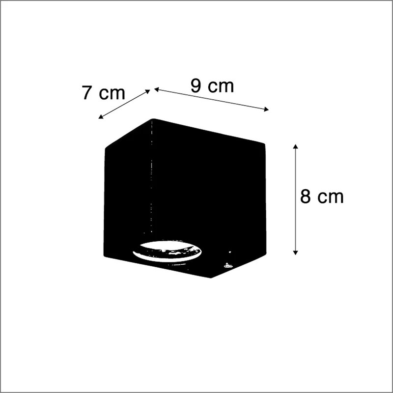 Conjunto de 2 Apliques Modernos Preto IP44 - Baleno
