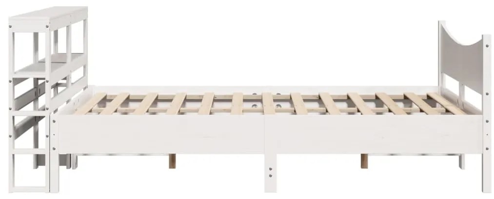 Estrutura de cama com cabeceira 160x200 cm pinho maciço branco