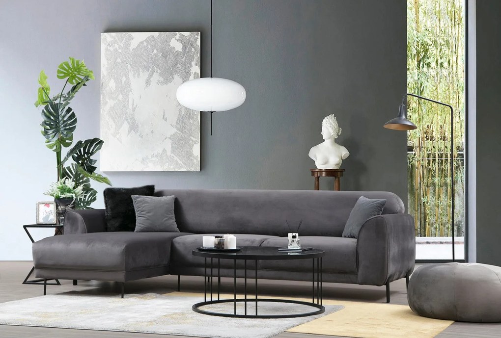 Sofá-Cama de Canto Image Corner - Antracite - 287 x 169 cm