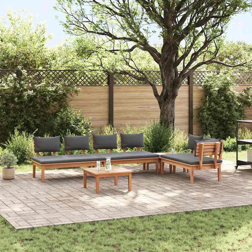 vidaXL Conjunto de Jantar de Jardim com 5 Peças - Madeira Teak Sólida