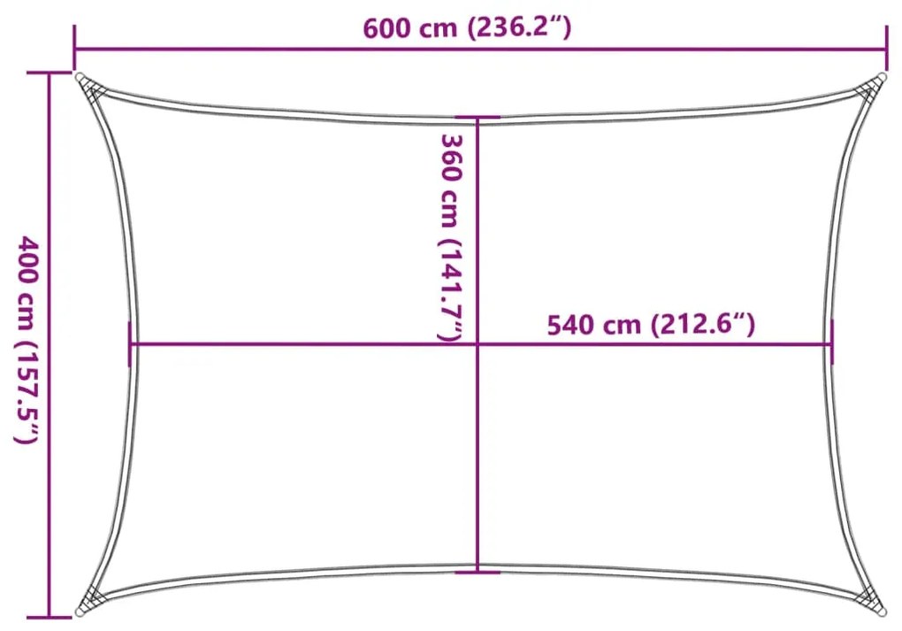 Para-sol estilo vela 160 g/m² 4x6 m PEAD terracota