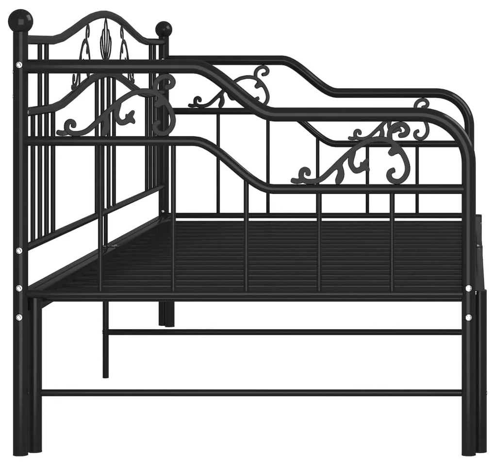 Estrutura sofá-cama de puxar 90x200 cm metal preto