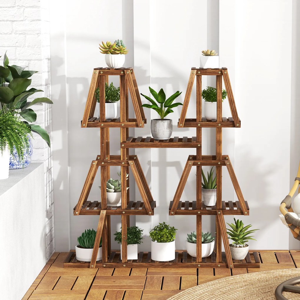 Pacote com 2 caixas quadradas para plantio com vãos de drenagem para varanda frontal e jardim - cinza