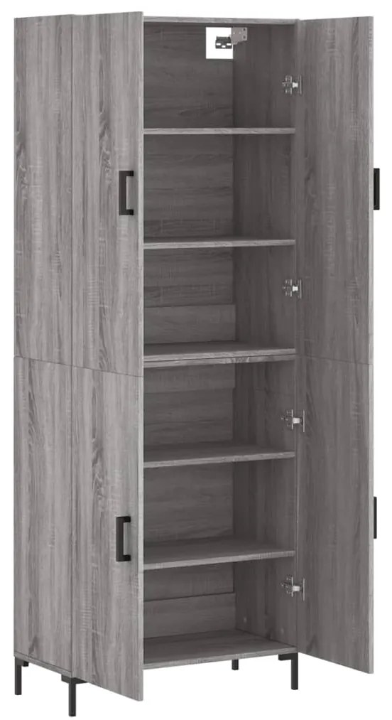 Armário alto 69,5x34x180 cm derivados de madeira sonoma cinza