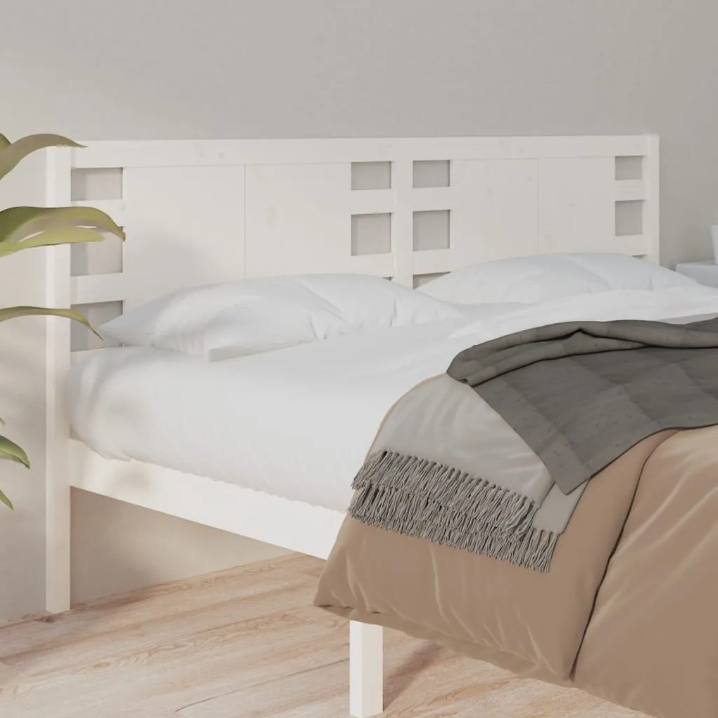 Cabeceira de cama 126x4x100 cm pinho maciço branco