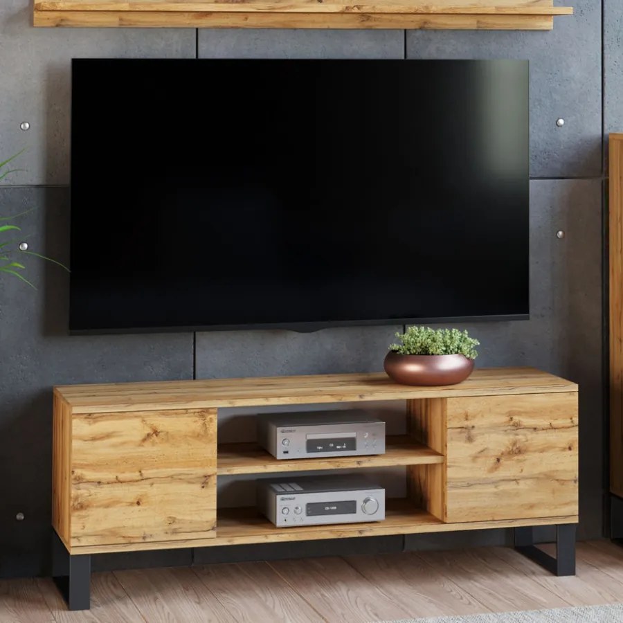 Móvel TV Focus 135 cm - cor carvalho artesanal