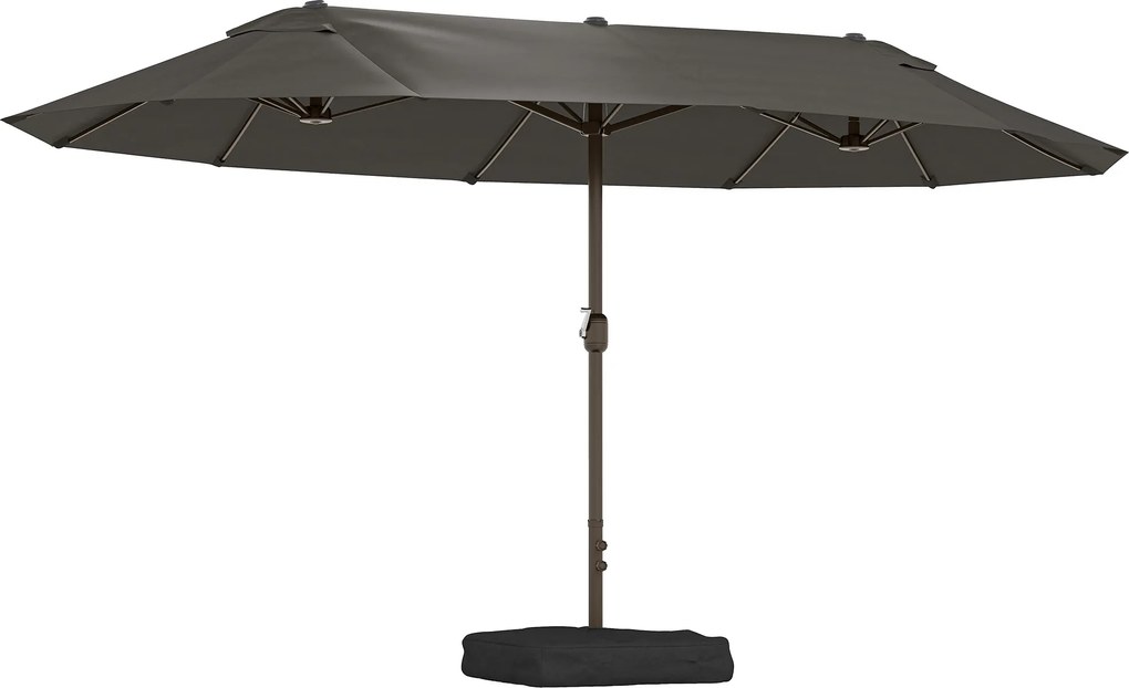 Outsunny Guarda-sol XXL Retangular 4,6 m com Manivela e Base — Cinzento | Aosom Portugal