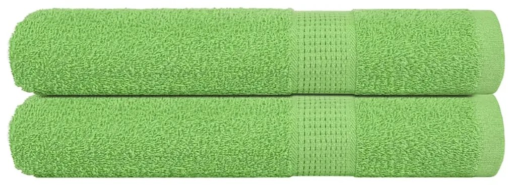 vidaXL Toalhas 2 pcs 100x200 cm 360 gsm 100% algodão verde maça