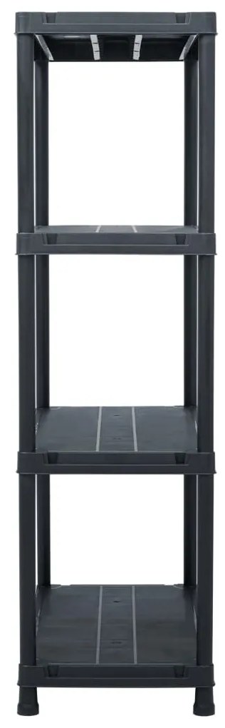 Estante de arrumação 200 kg 80x40x138 cm plástico preto