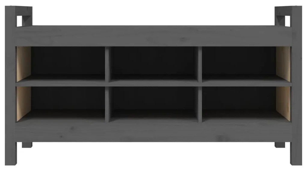 Banco de corredor 110x40x60 cm madeira de pinho maciça cinzento