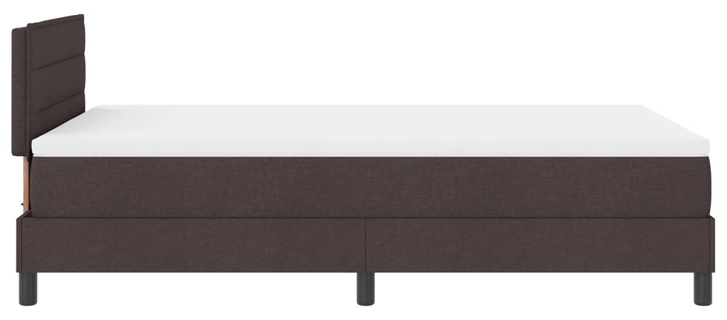 Cama Box Spring com Colchão Castanho Escuro 120x190 cm Tecido