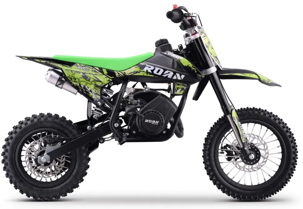 MINI MOTO PARA CRIANÇAS MINICROSS gasolina 60cc Roan RXT 12"/10" Verde
